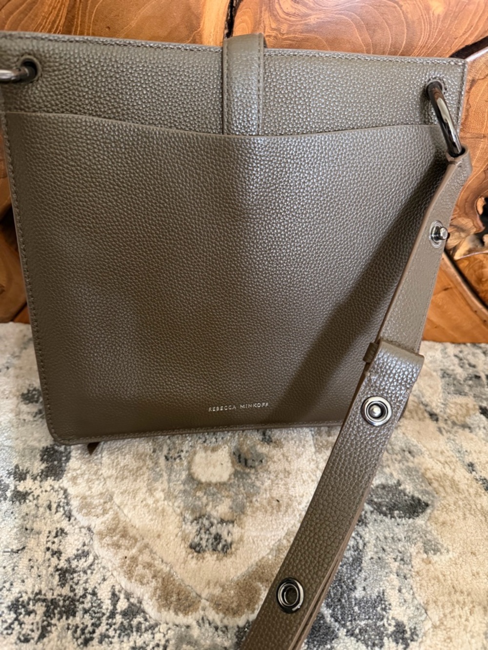 Rebecca Minkoff Classic Pebbled Leather Shoulder Bag in Olive - Picture 4 of 7